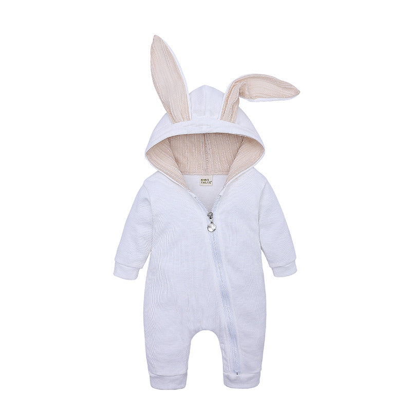 Wholesale Big Eared Rabbit Jumpsuit Hooded Zipper Baby Clothes